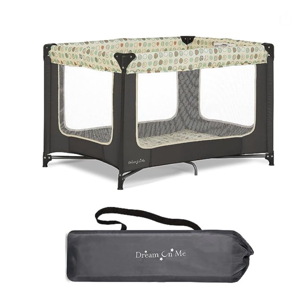 Dream On Me Zodiak Portable Playard in Grey, Lightweight, Packable and Easy Setup Baby Playard, Breathable Mesh Sides and Soft Fabric – Comes with a Removable Padded&nbsp;Mat
